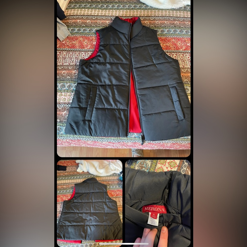 Womens Vest Merona Full Zip Black